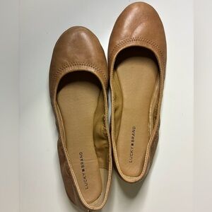 Lucky Brand Light Brown Leather Ballet Flats
